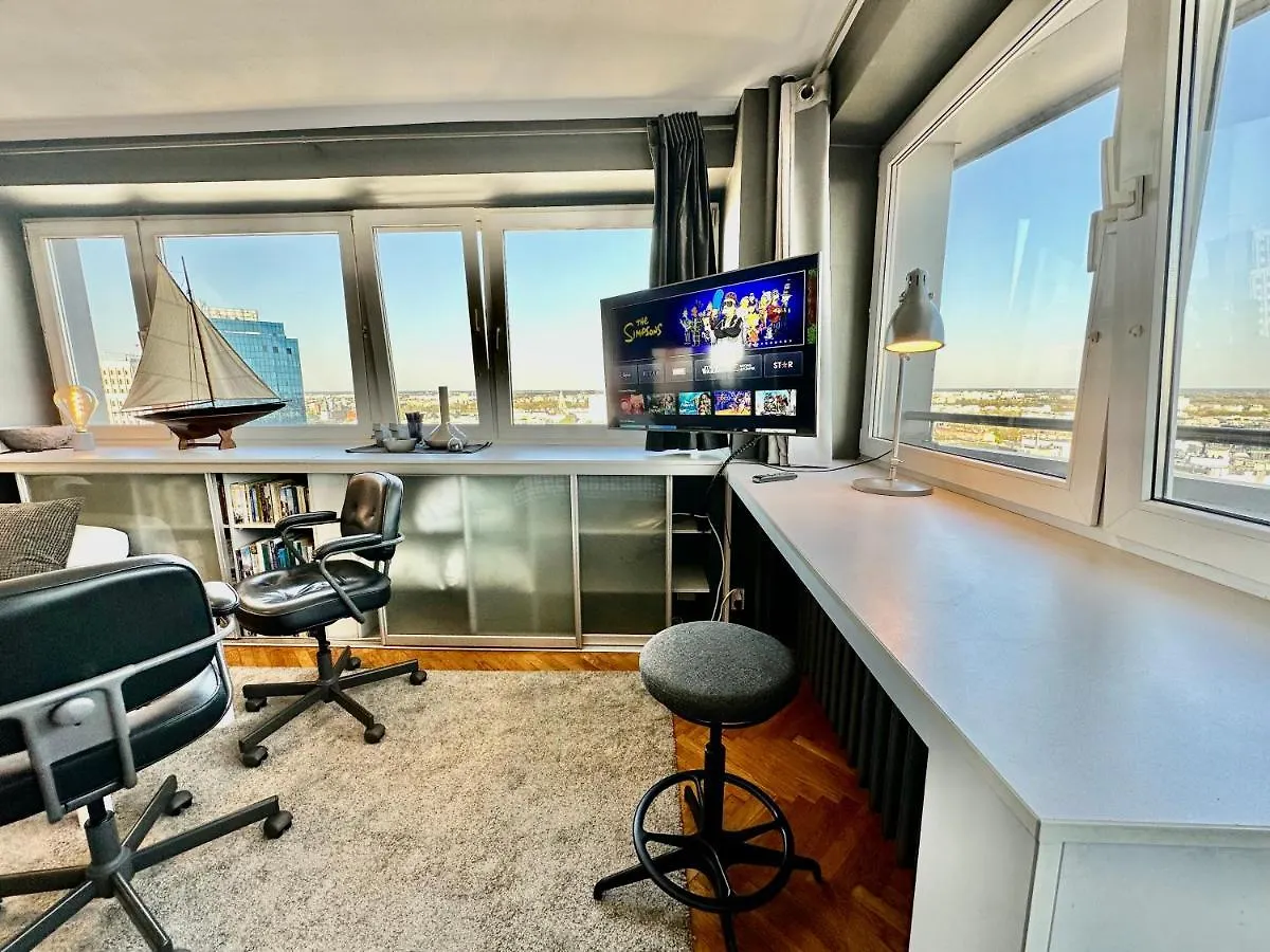Super Apartament Grey Centrum 2X Metro Fast Wifi 300 Mbs Netflix Appletv Smarttv Spotify Panorama Miasta Varsavia Appartamento